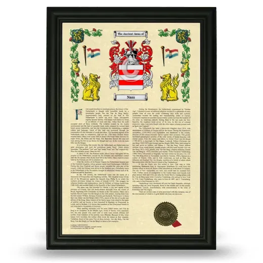 Nass Armorial History Framed - Black
