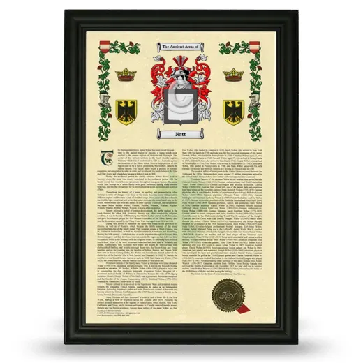 Natt Armorial History Framed - Black