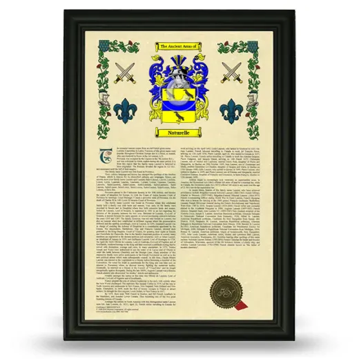 Naturelle Armorial History Framed - Black