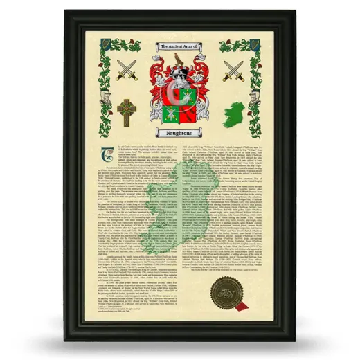 Naughtons Armorial History Framed - Black