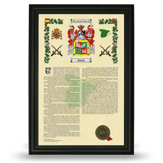 Nayera Armorial History Framed - Black