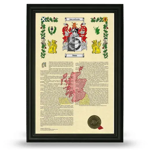 Nern Armorial History Framed - Black