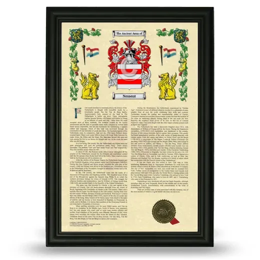 Nessent Armorial History Framed - Black
