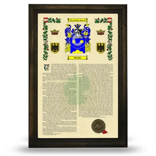 Nestler Armorial History Framed - Brown