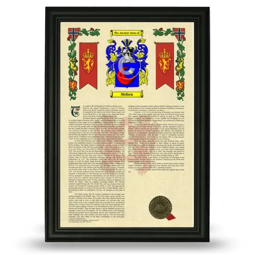 Nielsen Armorial History Framed - Black