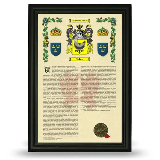 Nielsen Armorial History Framed - Black