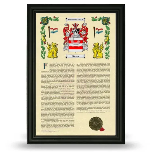 Niesen Armorial History Framed - Black