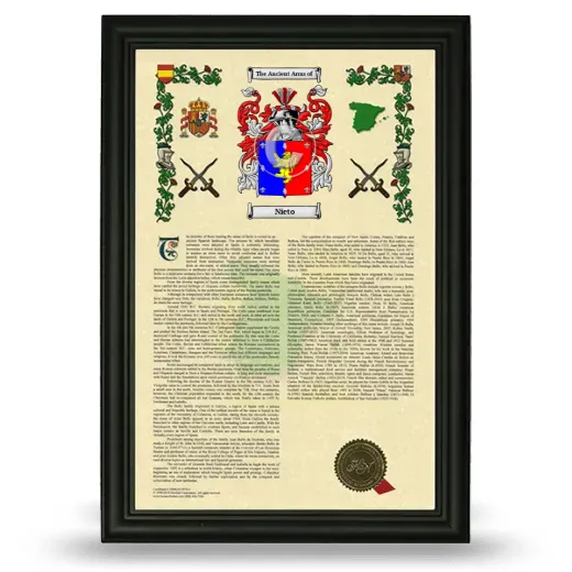 Nieto Armorial History Framed - Black