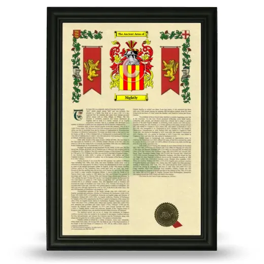 Nightly Armorial History Framed - Black