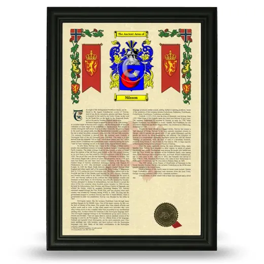 Nilsson Armorial History Framed - Black