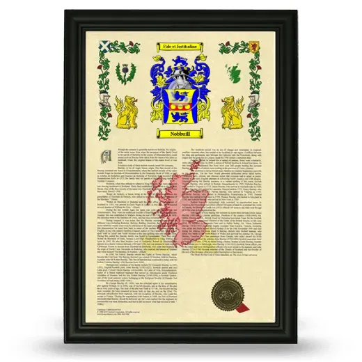 Nobbuill Armorial History Framed - Black