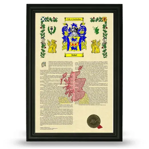 Nobel Armorial History Framed - Black