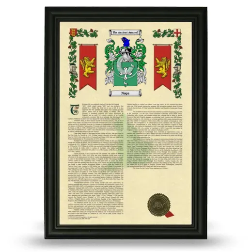 Nops Armorial History Framed - Black
