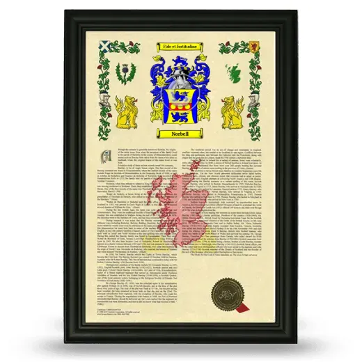 Norbell Armorial History Framed - Black