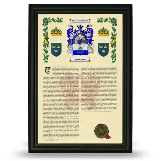 Nordstrom Armorial History Framed - Black