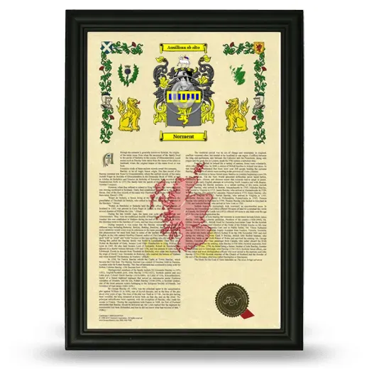 Norment Armorial History Framed - Black