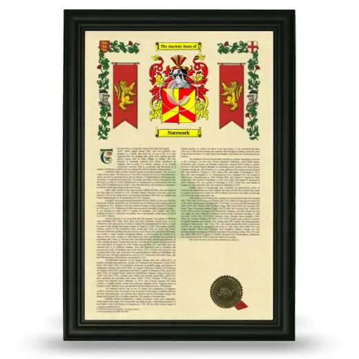 Norswork Armorial History Framed - Black