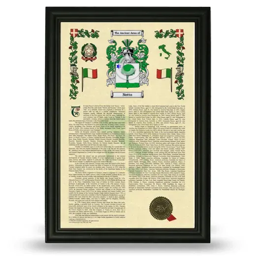 Notto Armorial History Framed - Black