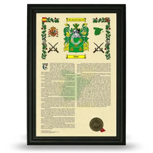 Nova Armorial History Framed - Black