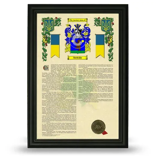 Novitsky Armorial History Framed - Black