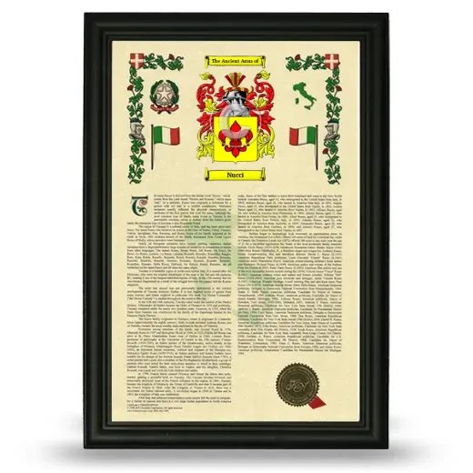 Nucci Armorial History Framed - Black