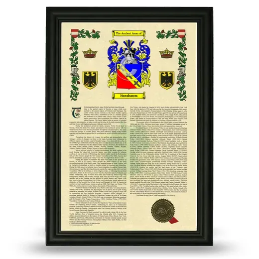 Nussbaum Armorial History Framed - Black