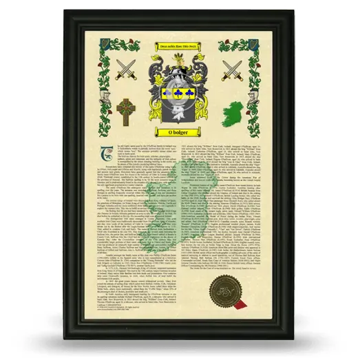 O bolger Armorial History Framed - Black