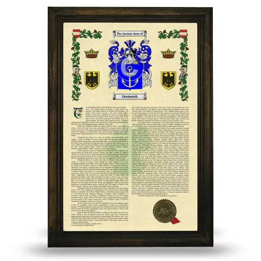 Oestreich Armorial History Framed - Brown