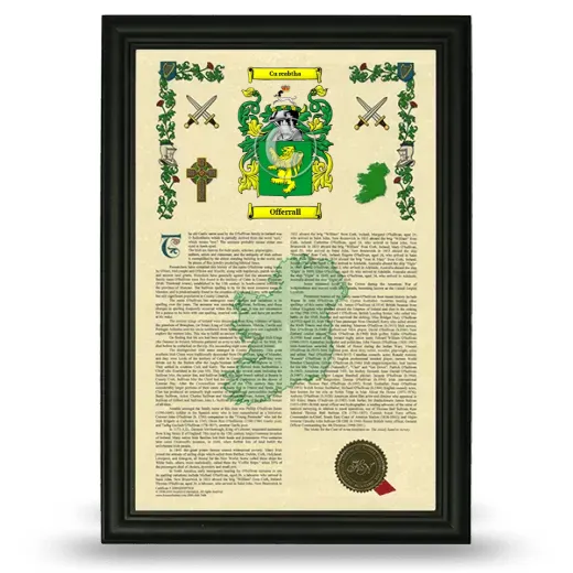 Offerrall Armorial History Framed - Black