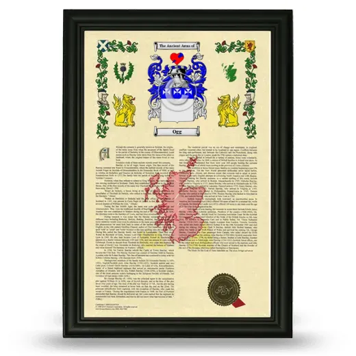 Ogg Armorial History Framed - Black