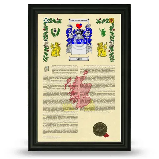 Ogge Armorial History Framed - Black