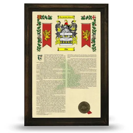 Olm Armorial History Framed - Brown