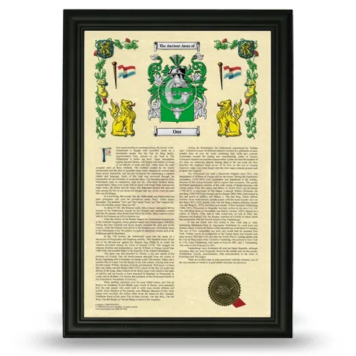Oos Armorial History Framed - Black