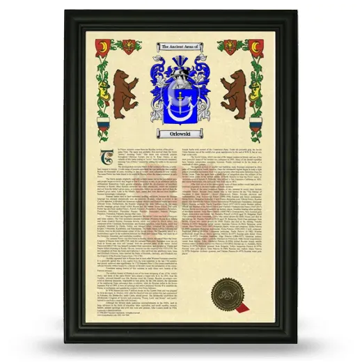 Orlowski Armorial History Framed - Black