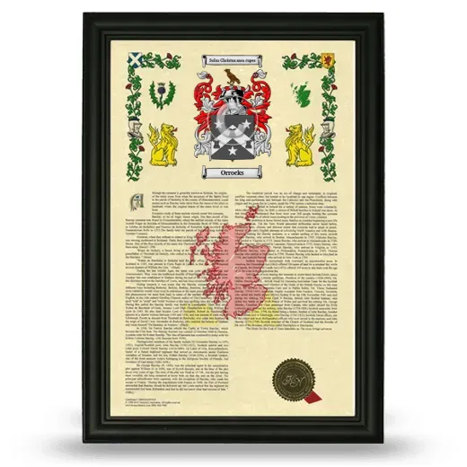 Orrocks Armorial History Framed - Black