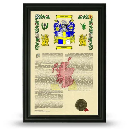 Osband Armorial History Framed - Black