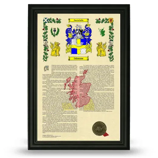Osboorne Armorial History Framed - Black