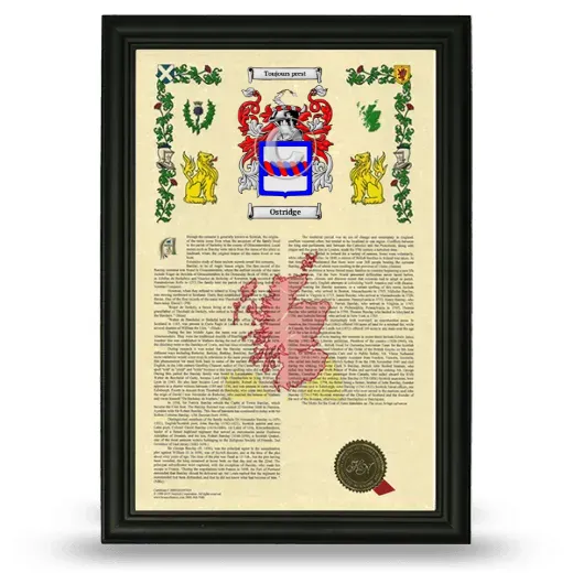 Ostridge Armorial History Framed - Black