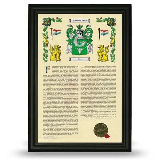 Osz Armorial History Framed - Black