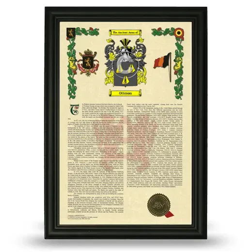 Otteson Armorial History Framed - Black