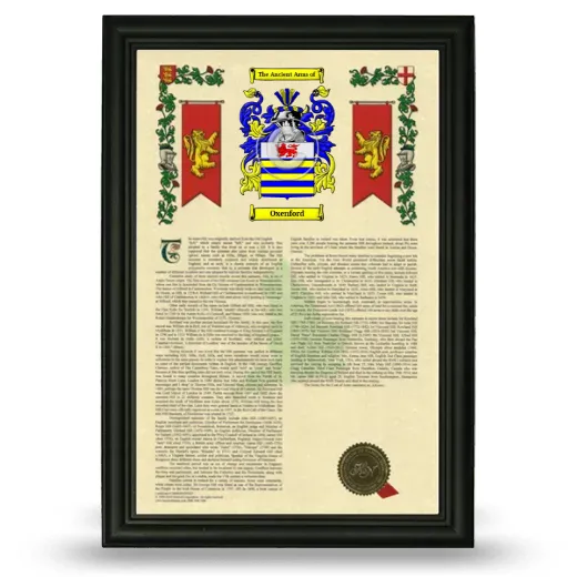 Oxenford Armorial History Framed - Black
