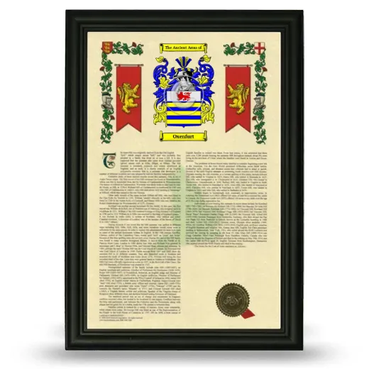 Oxenfurt Armorial History Framed - Black