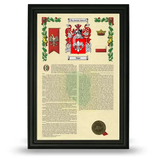Pacc Armorial History Framed - Black