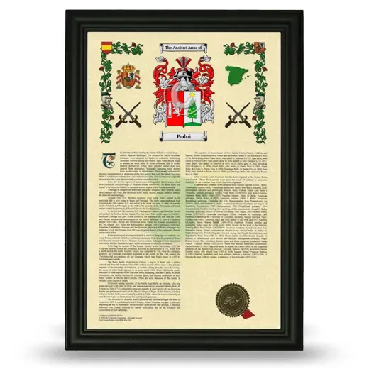 Padró Armorial History Framed - Black