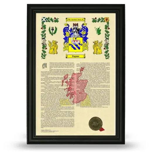 Pagane Armorial History Framed - Black