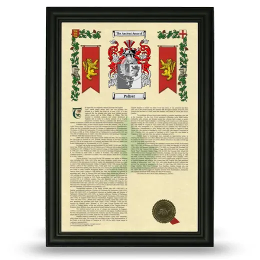 Paliser Armorial History Framed - Black