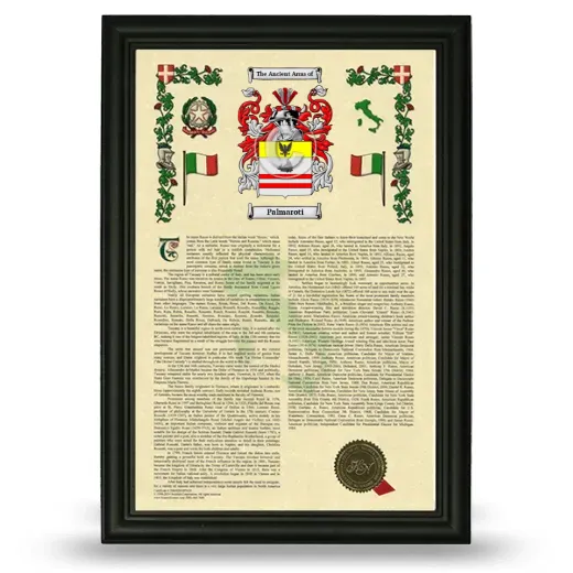 Palmaroti Armorial History Framed - Black