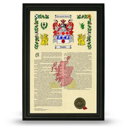 Pandey Armorial History Framed - Black