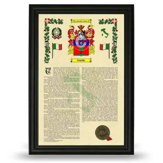Panello Armorial History Framed - Black