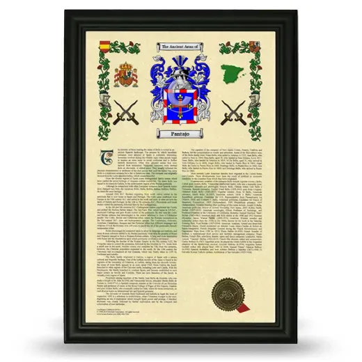 Pantajo Armorial History Framed - Black